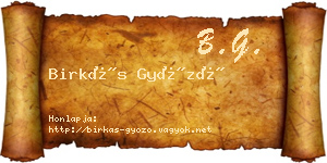 Birkás Győző névjegykártya